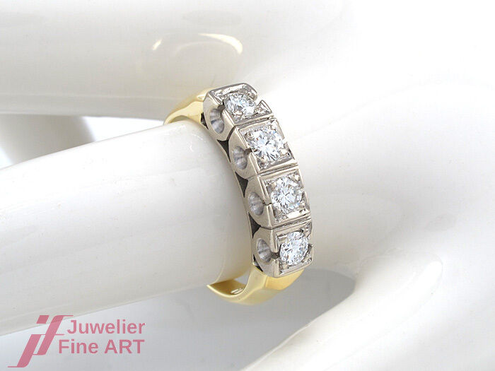 Diamantring 14K/585 Gelb-/Weißgold - 4 Brillanten ca. 0,40 ct - Gr. 56 - 6,1 g