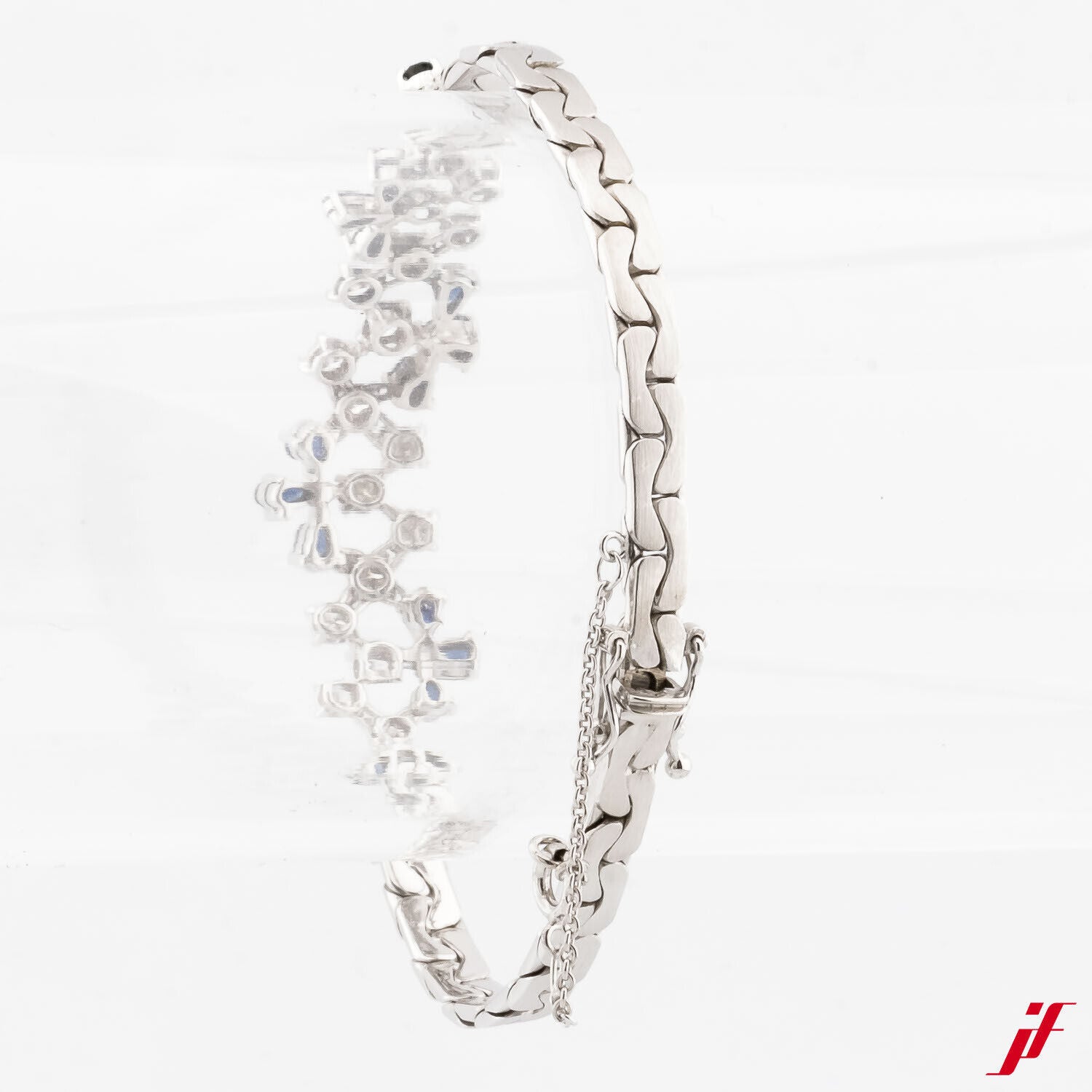 Armband 18K Weißgold Saphire 1,5 ct Brillanten 1,53 ct 17,0 cm Wert 11.400,-*