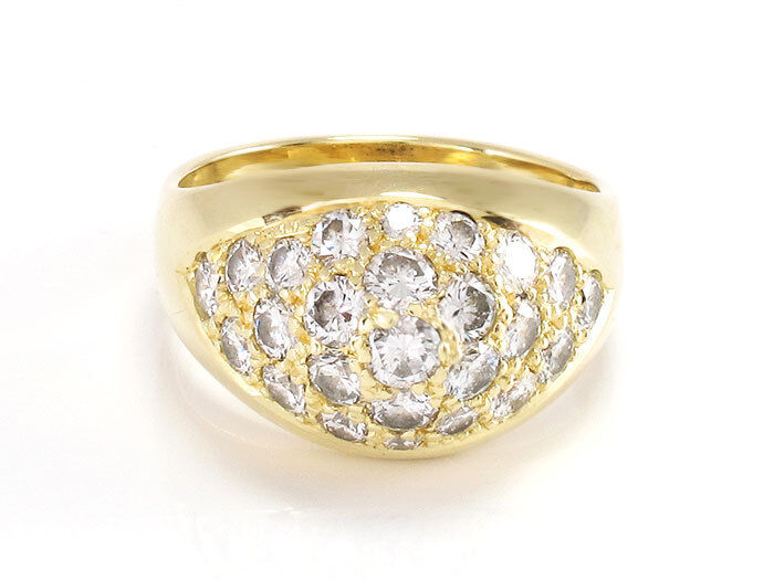 Schöner Ring 585/14K Gelbgold - 25 Brillanten ges.ca. 1,5 ct W-SI - 6,6 g