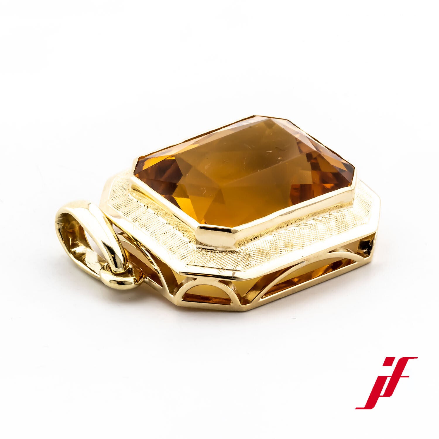 Halsschmuck Anhänger 585/14K Gelbgold 1 Citrin ca. 17 ct TOP