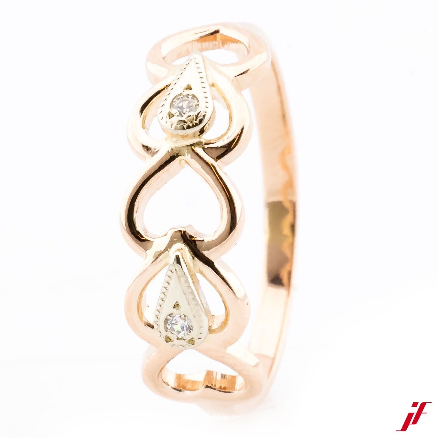 Ring 585/14K Weißgold Roségold 2 Diamanten Brillanten - Wert 550€