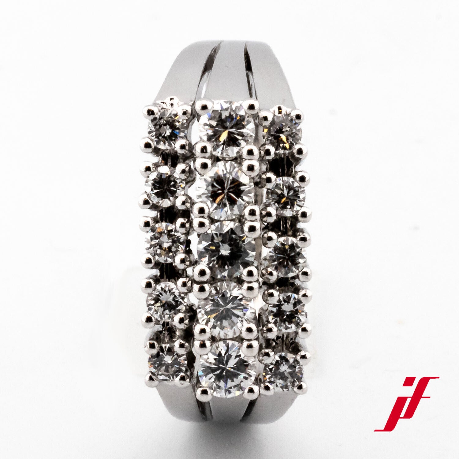 Ring Klassisch 585/14K Weißgold Diamanten Brillanten 57,5 TOP
