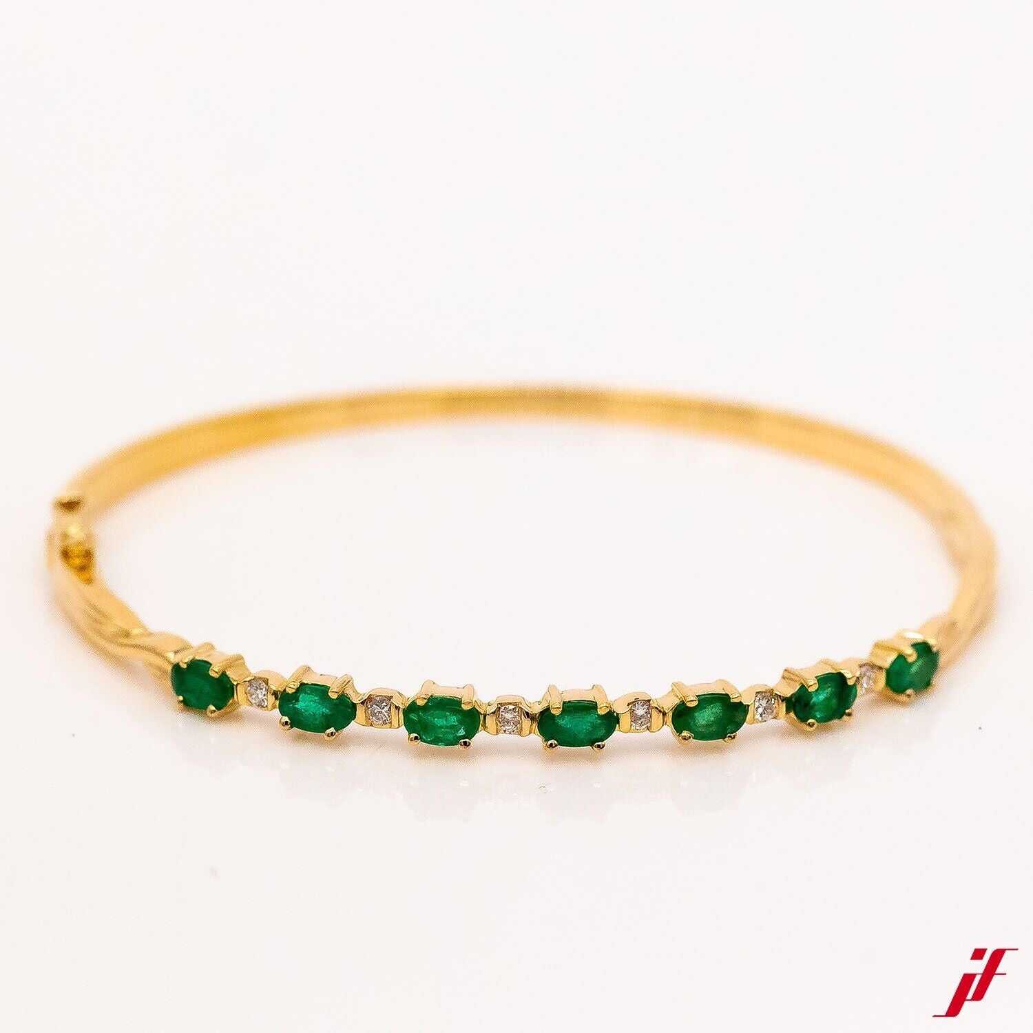 Armband 750/18K Gelbgold Smaragde 2,0ct 6 Diamanten Brillanten 0,3ct Wert 6.000€