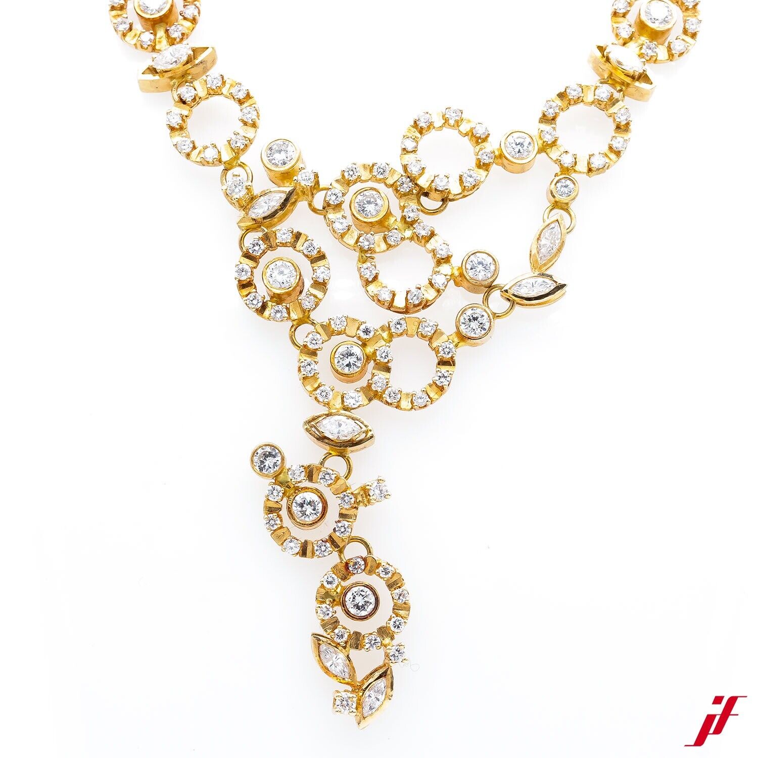 Halskette Collier 750/18K Gelbgold 328 Diamanten brillanten - Wert 35.000€