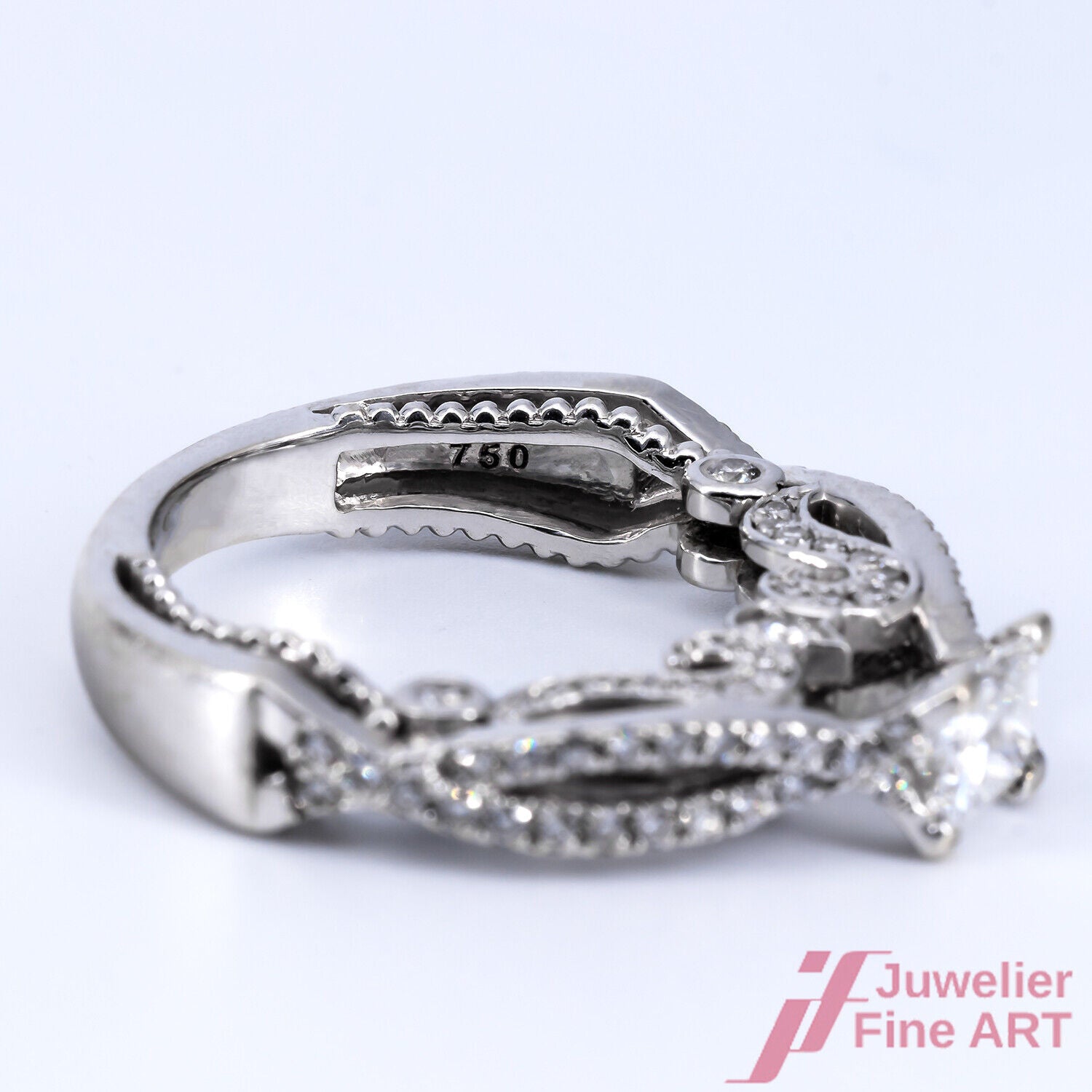 Designerring 18K/750 WG - 89 Diamanten ca. 1,07 ct - TW/VS-SI - 6,1 g - Gr. 49