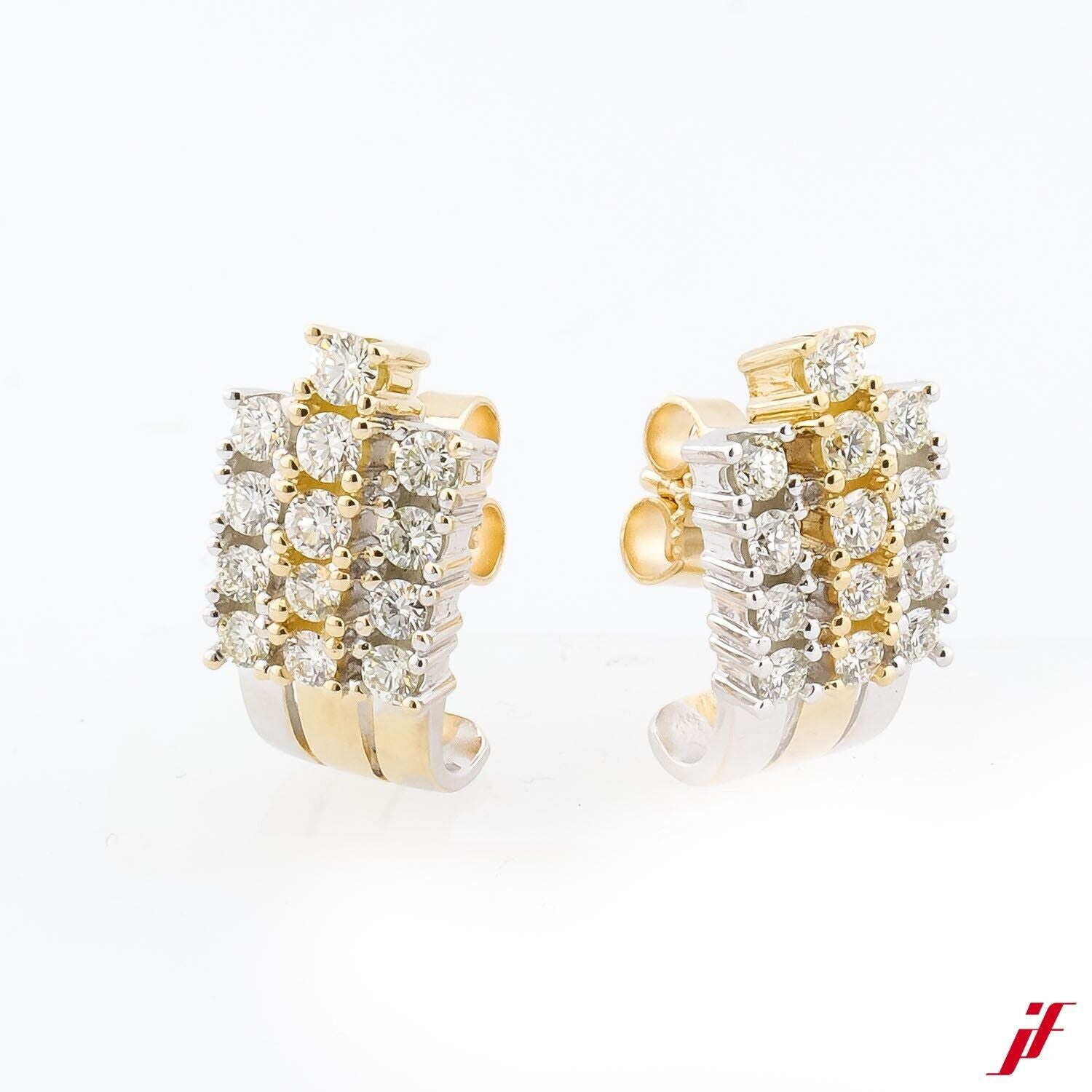 Ohrschmuck Ohrstecker 585/14K Weißgold Gelbgold Diamanten - Wert 3.400€