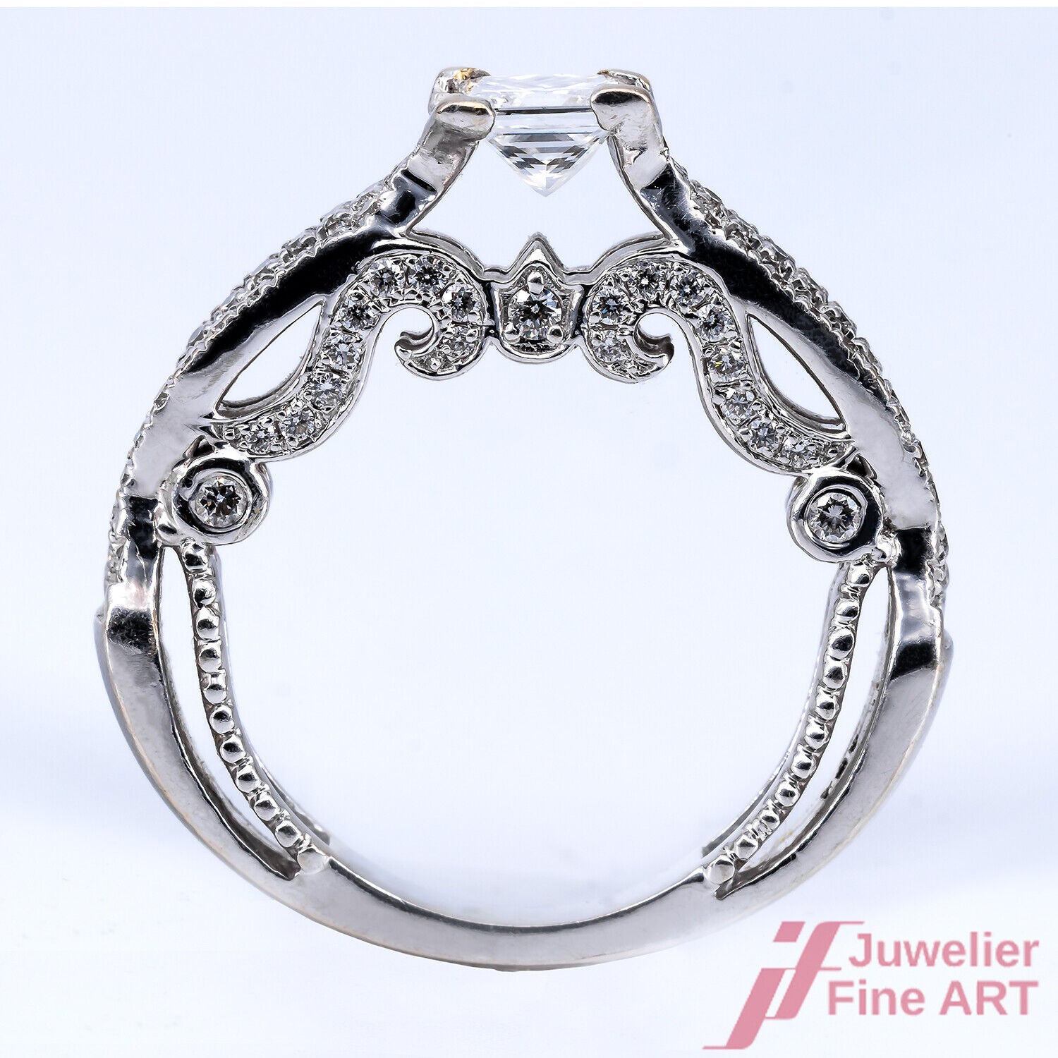 Designerring 18K/750 WG - 89 Diamanten ca. 1,07 ct - TW/VS-SI - 6,1 g - Gr. 49