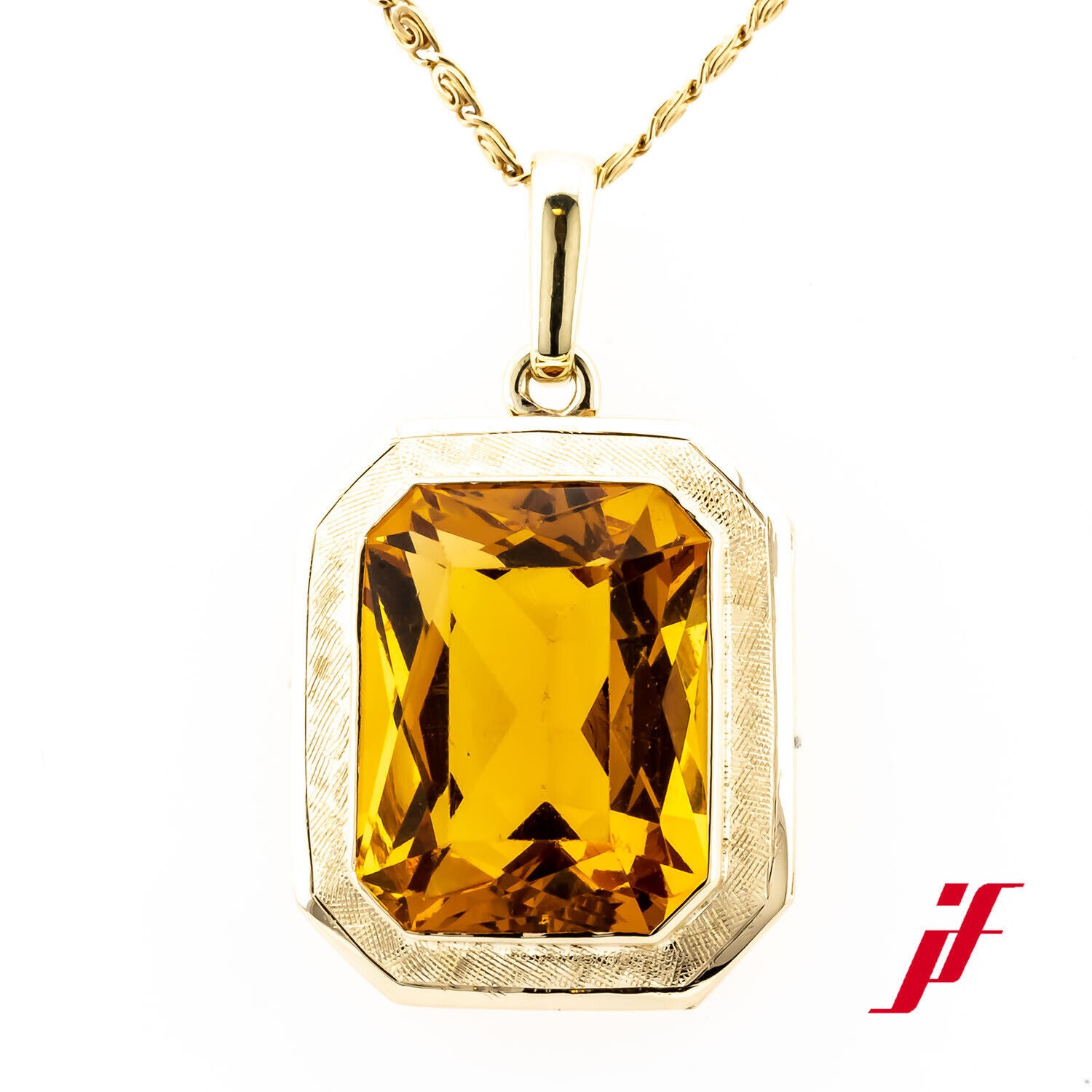 Halsschmuck Anhänger 585/14K Gelbgold 1 Citrin ca. 17 ct TOP