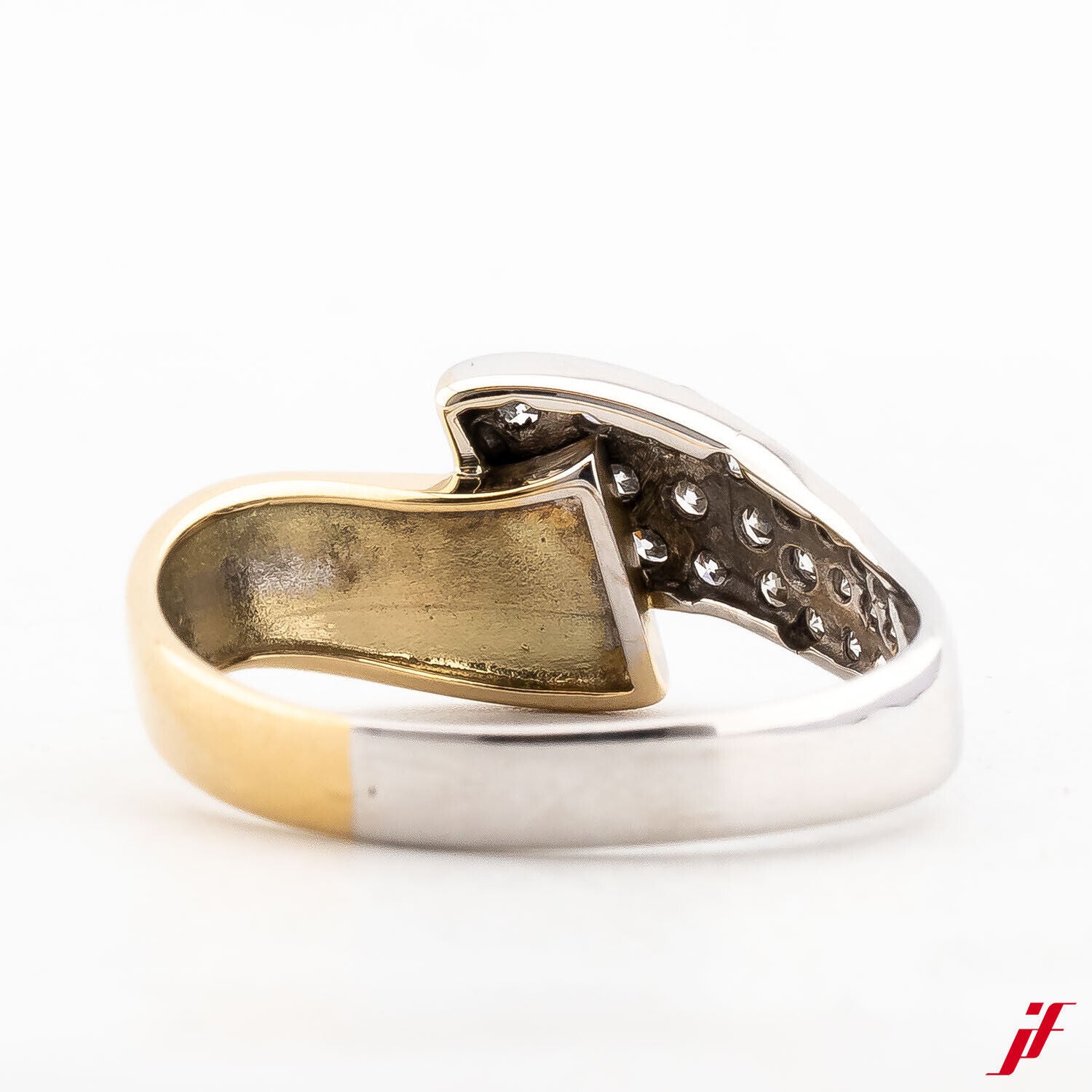 Damenring 585/14K Gold 24 Diamanten Brillantschliff zus. ca. 0,48 H/si1 60