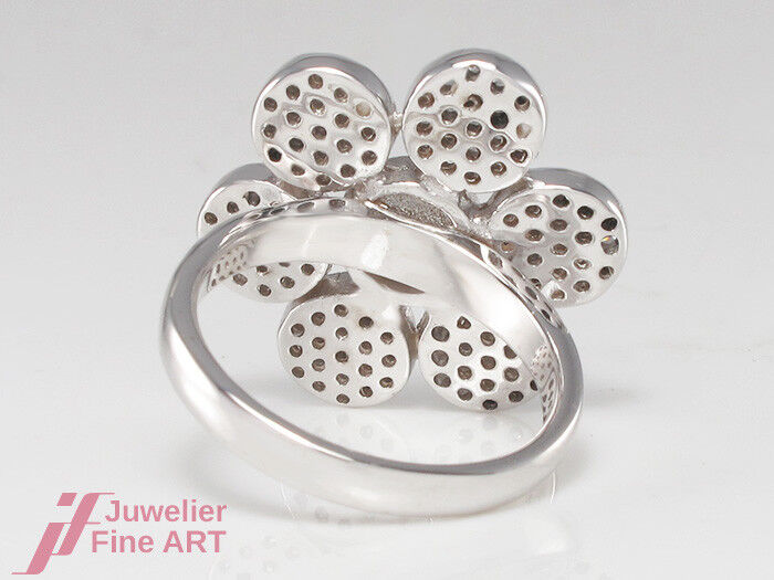Ring mit 133 Diamanten gesamt ca. 1,33 ct TW/SI in 18K/750 Weißgold - Gr. 52