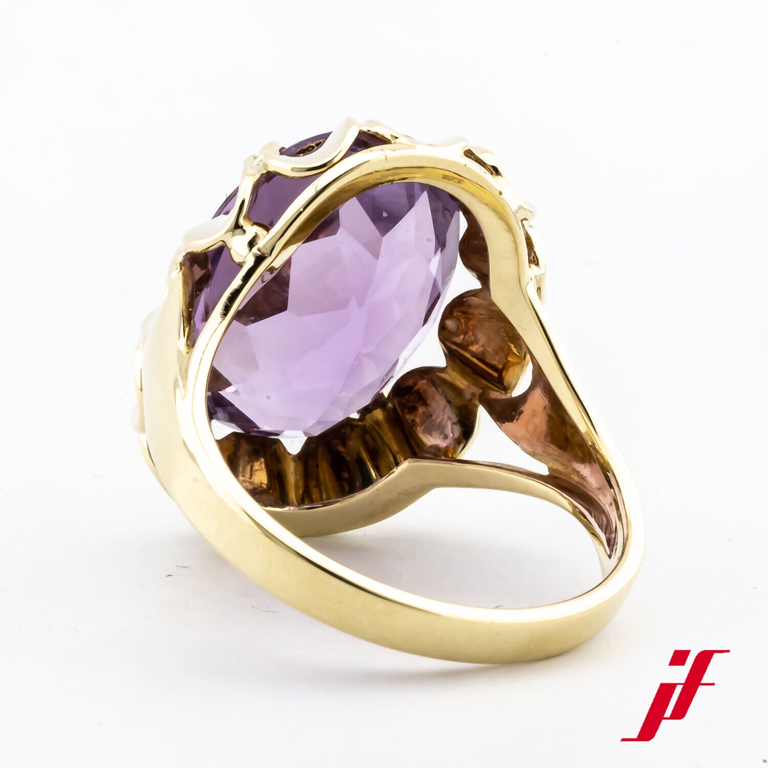 Ring Statement 585/14K Gelbgold 1 Amethyst Größe 53 TOP