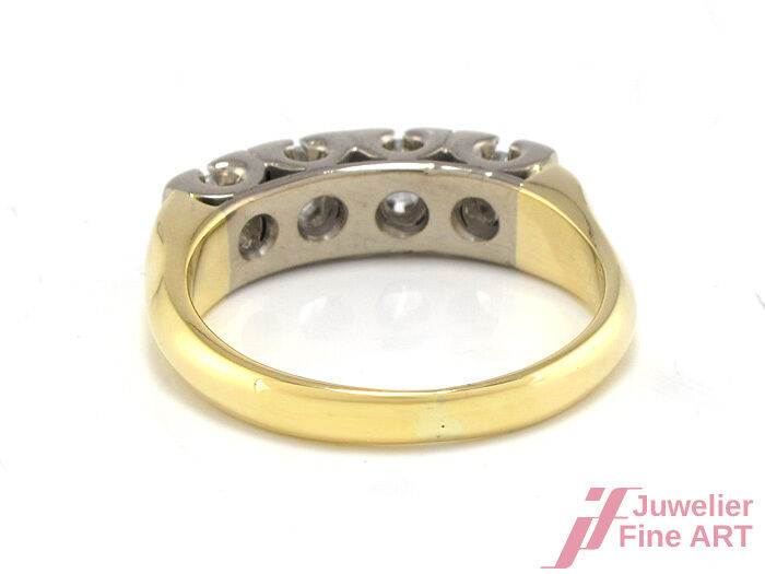 Diamantring 14K/585 Gelb-/Weißgold - 4 Brillanten ca. 0,40 ct - Gr. 56 - 6,1 g