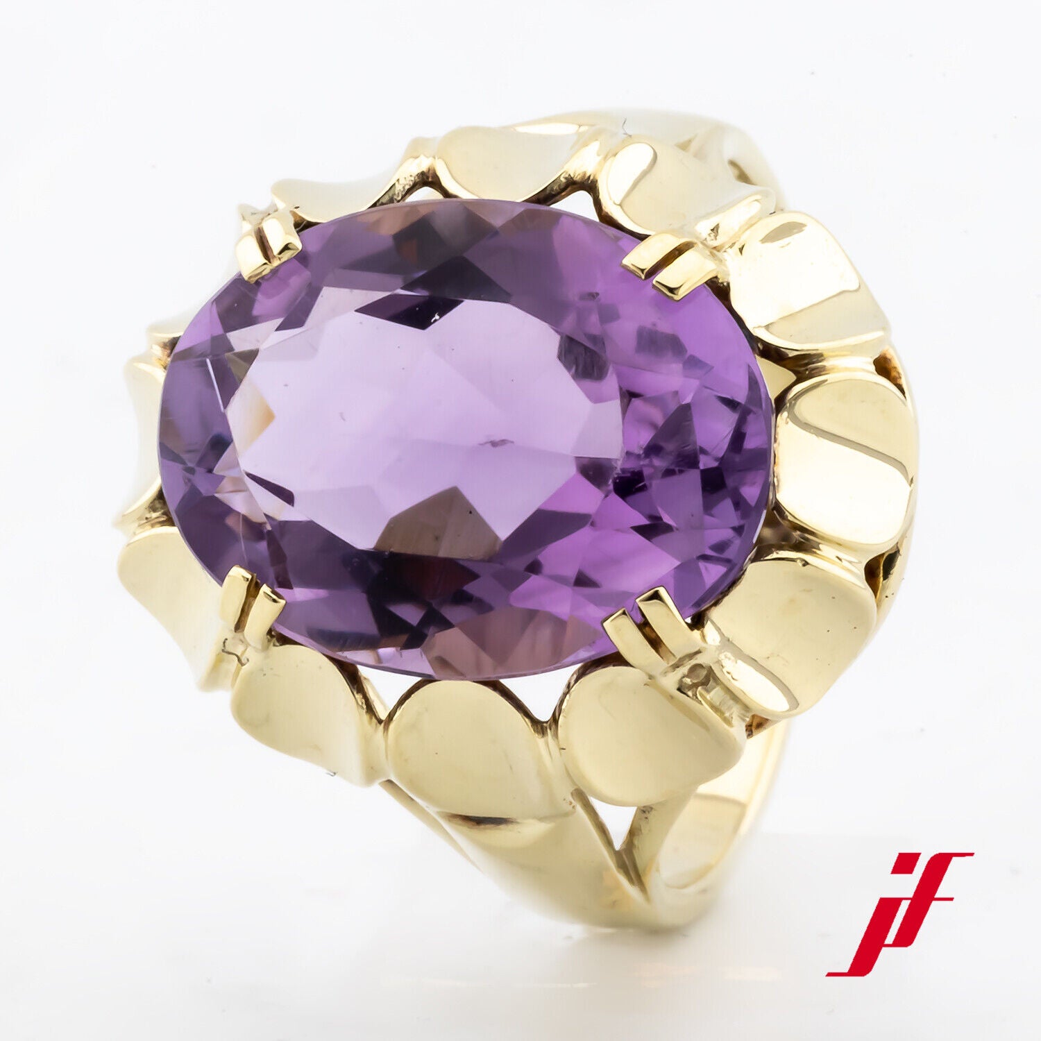Ring Statement 585/14K Gelbgold 1 Amethyst Größe 53 TOP