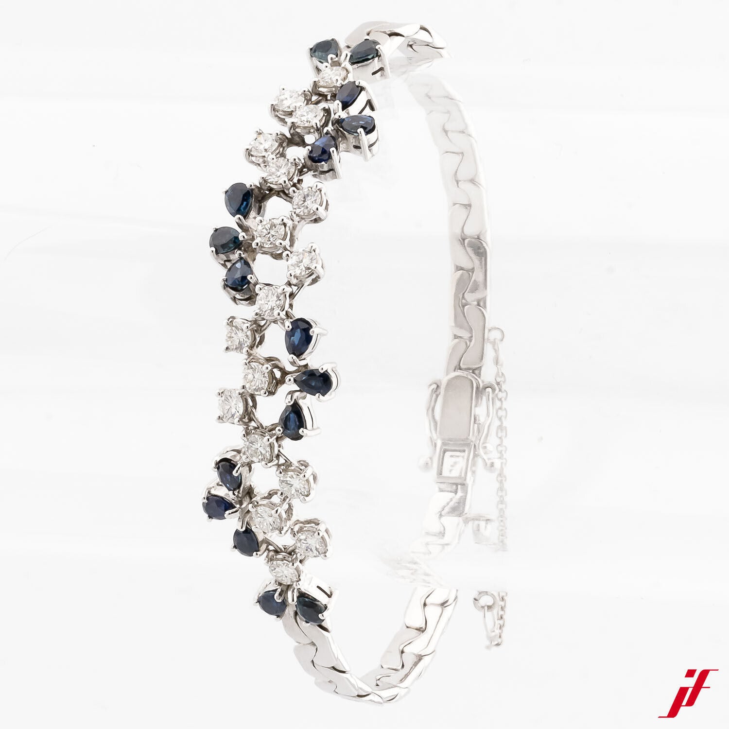 Armband 18K Weißgold Saphire 1,5 ct Brillanten 1,53 ct 17,0 cm Wert 11.400,-*