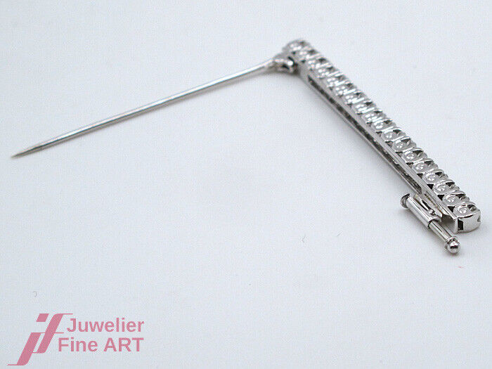Traumhafte Nadel - 14K/590 WG - 18 Diamanten ges. ca. 1,80 ct TW/SI - 5,7 g