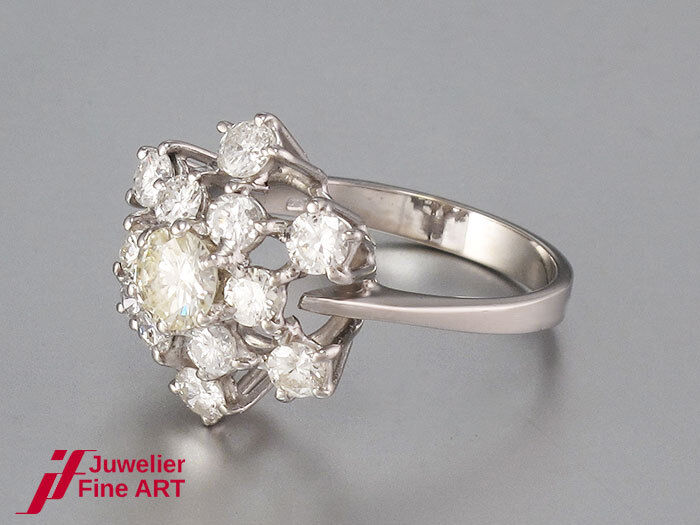 Ring - 14K/585 Weißgold - Brillanten gesamt ca. 2ct. TW/SI - 4,2g - Gr. 55
