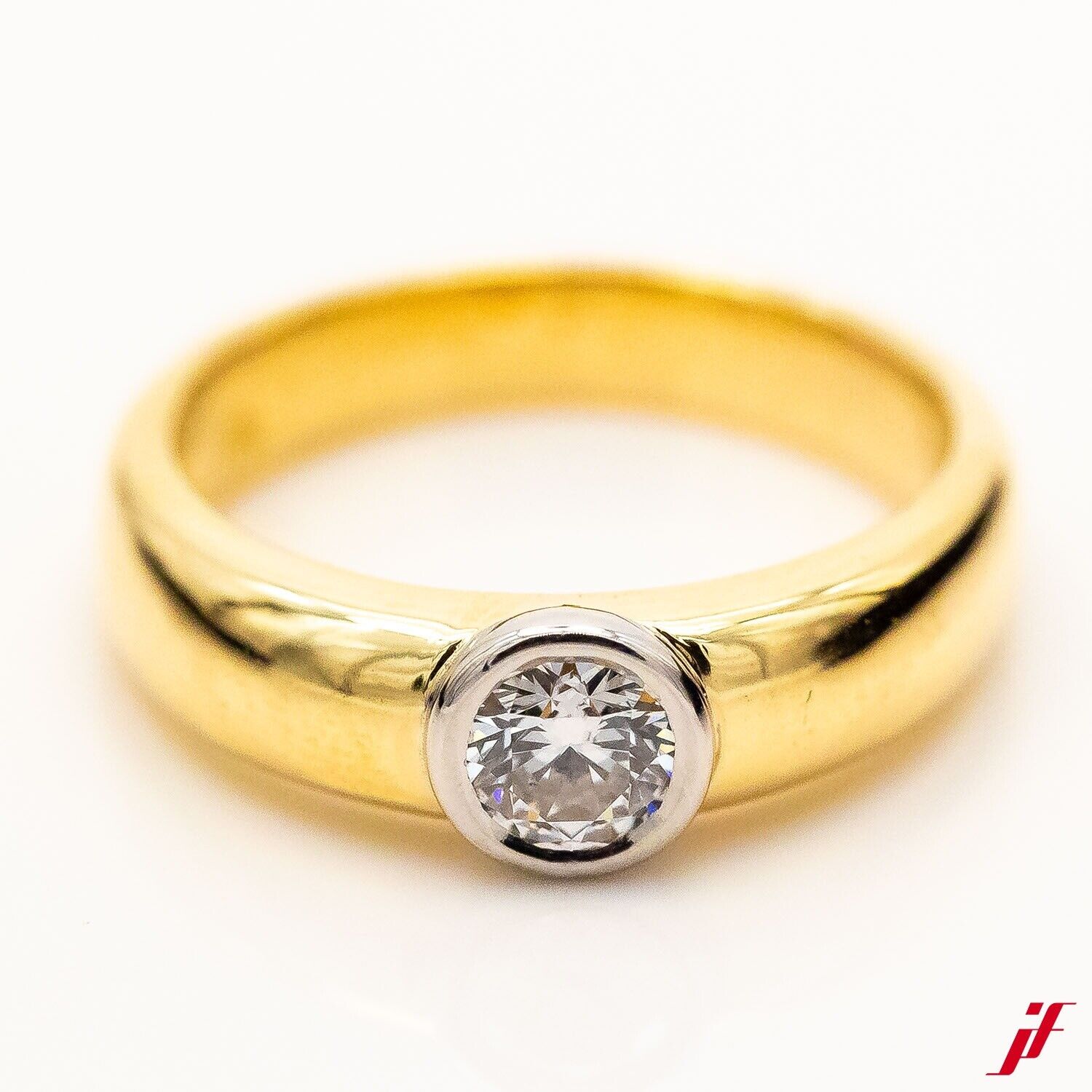 Ring 18K/750 Gelbgold Weißgold 1 Diamant 0,40ct TW/VS Gr.54- Wert 4.000€