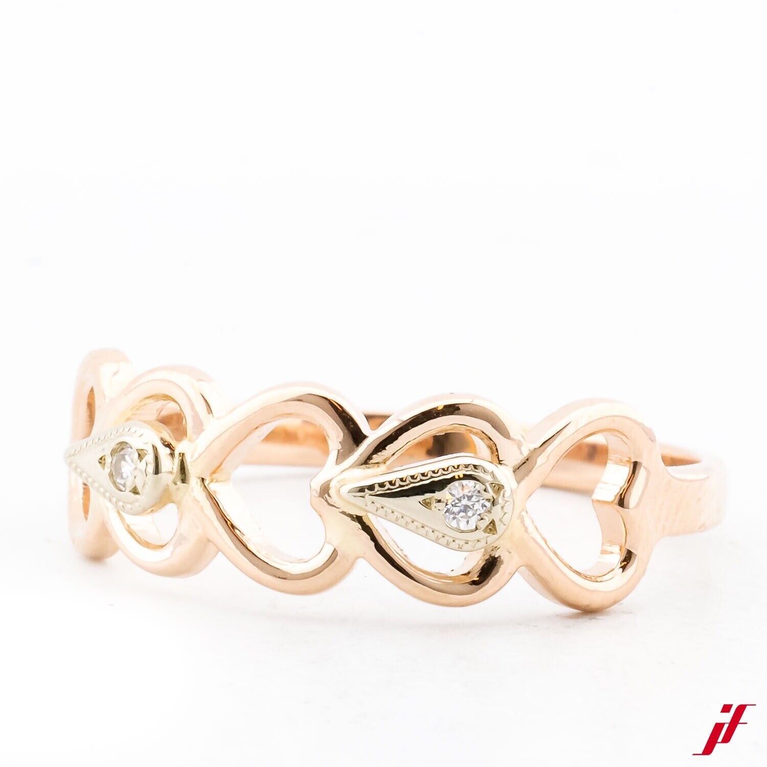 Ring 585/14K Weißgold Roségold 2 Diamanten Brillanten - Wert 550€