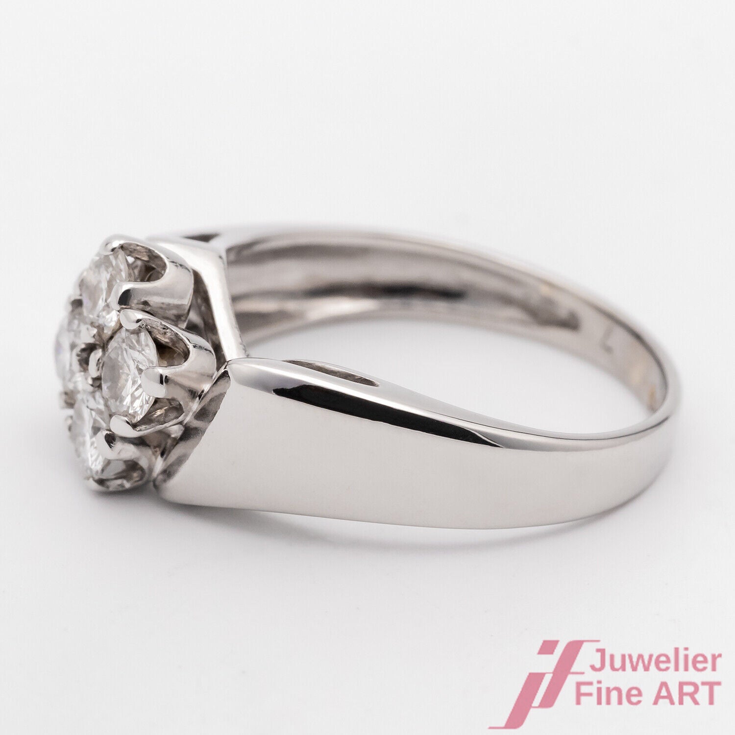 Ring 585/14K Weißgold Diamanten Brillanten Raute Größe 51