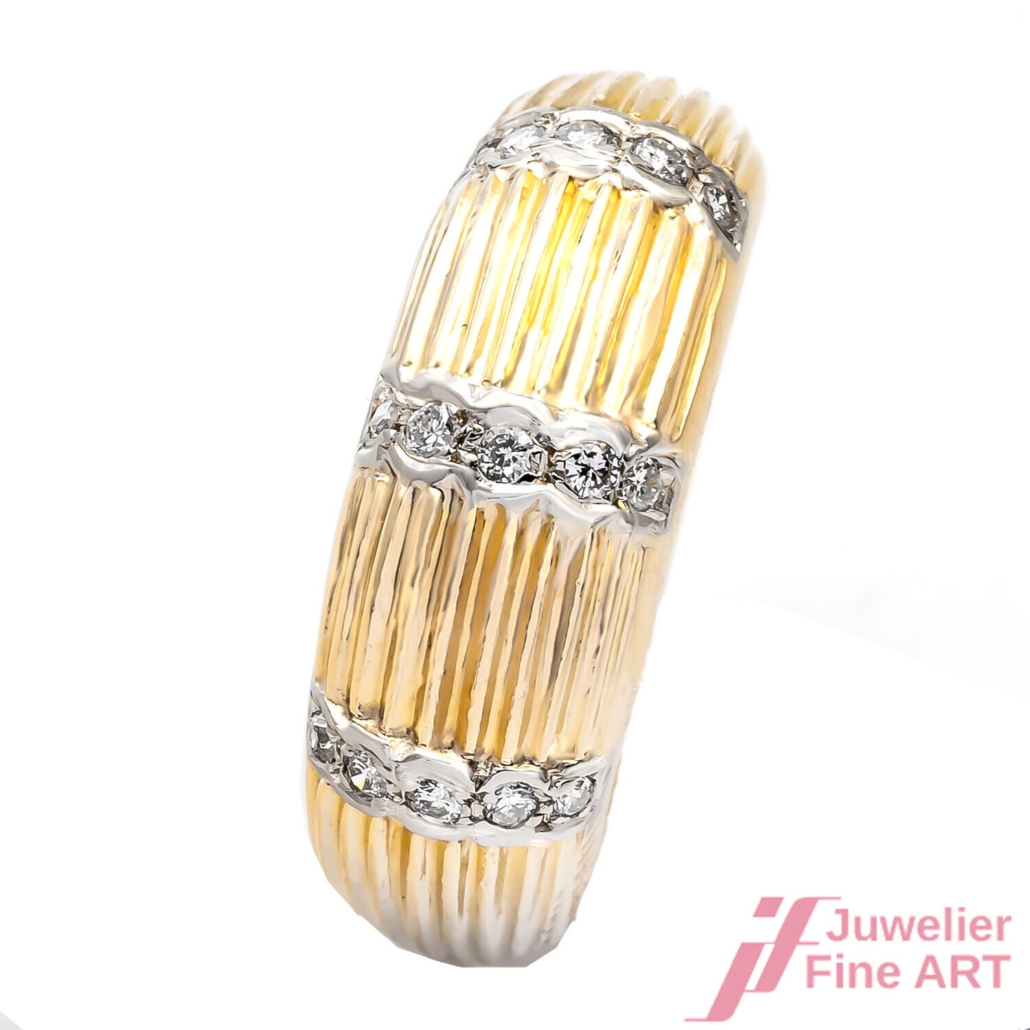 Ring 750/18K Gelbgold Weißgold Diamanten Brillanten Größe 50,0