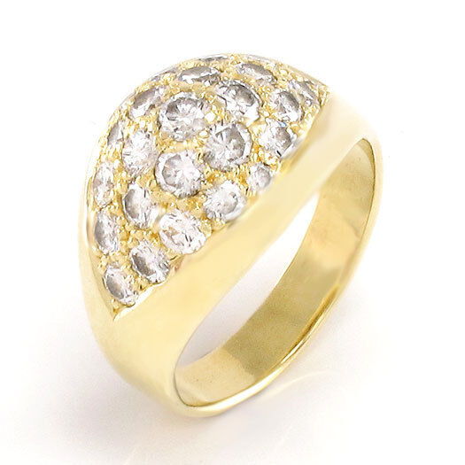 Schöner Ring 585/14K Gelbgold - 25 Brillanten ges.ca. 1,5 ct W-SI - 6,6 g
