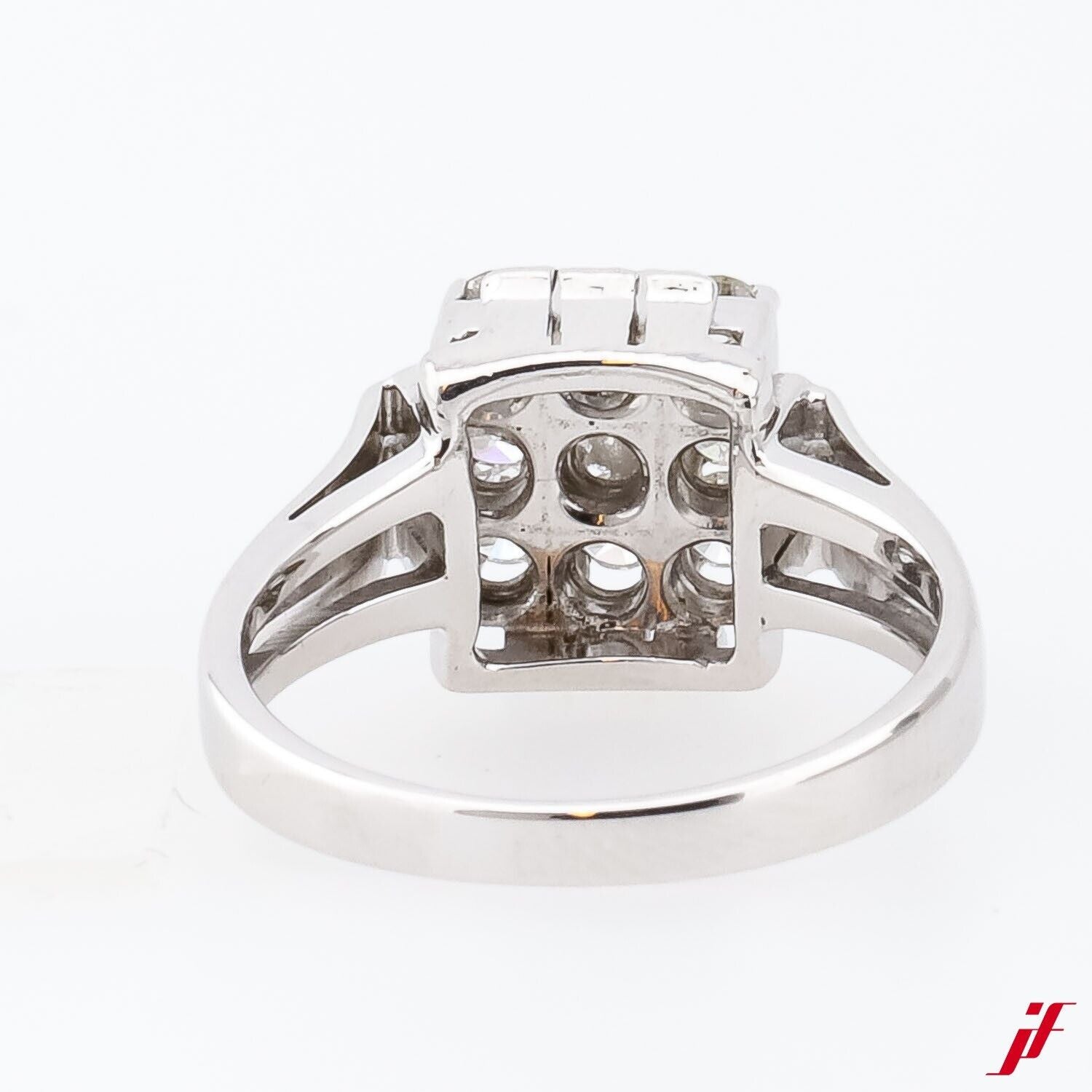 Ring 18K Weißgold 9 Diamant Brillantschliff 0,45 ct - Wert 3000€