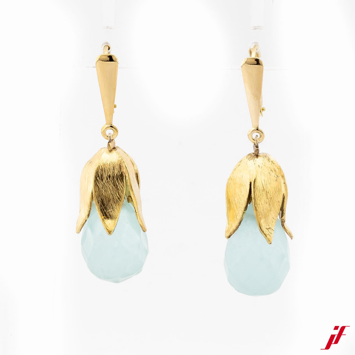 Ohrhänger 750/18K - 333/8K Gelbgold 2 Aquamarine