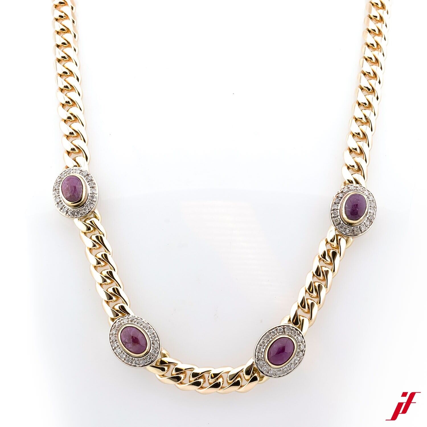 Collier 14K/585 Gelbgold Rubin Diamanten Brillanten 0,80ct - Wert 7.500€