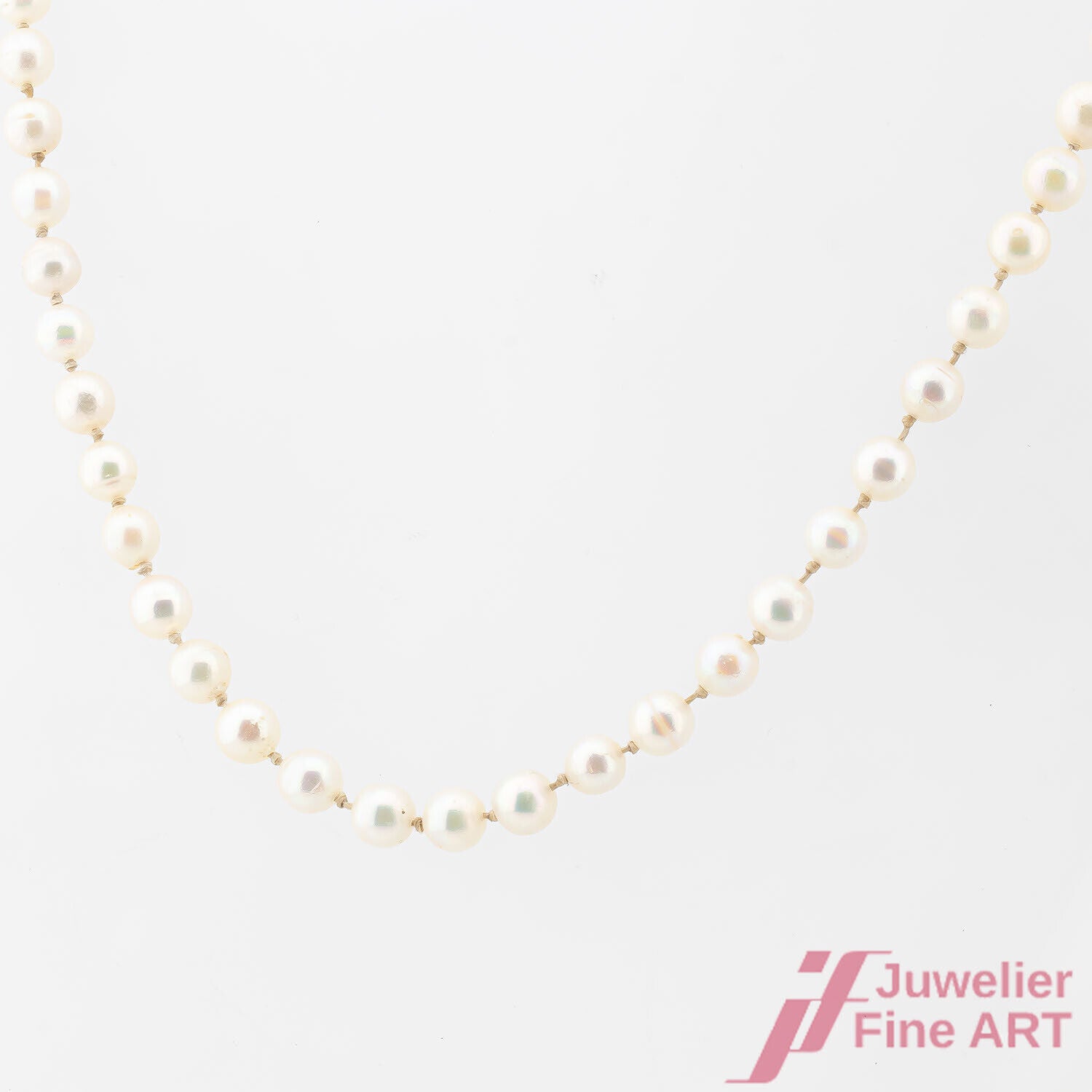 Perlenkette 1-reihig Akoyaperlen Steckschließe 585/14K Gelbgold 46,0 cm