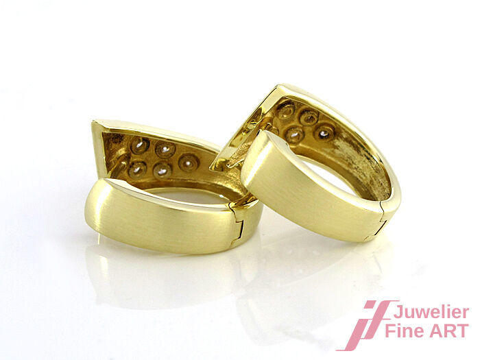 CREOLEN in 14K/585 Gelbgold - Brillantbesatz ca. 0,15 ct TW-VSI - 5,8 g (Paar)