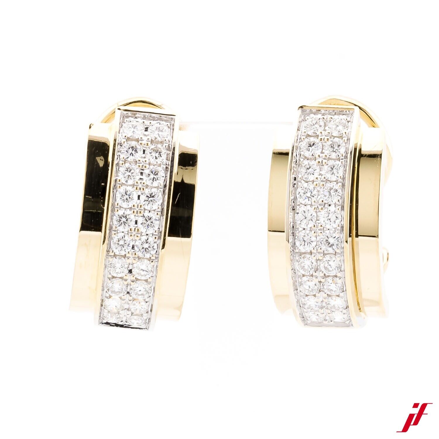 Ohrschmuck Creolen 750/18K Gelbgold 32 Brillanten - Wert 2400€