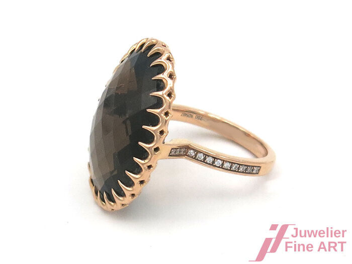 Authentic designed by Ivanka Trump: Ring 18K RG 1 Rauchquarz 24 Brill. 0,30 ct