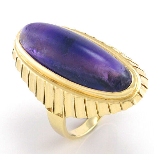 Damenring - 14K/585 Gelbgold - 1 Amethyst - 6,1 g - Gr. 51