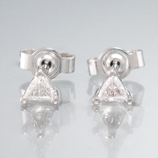 Ohrstecker - 18K/750 Weißgold - 2 Diamanten - Triangel - 0,20 ct -TW/SI - 0,85g