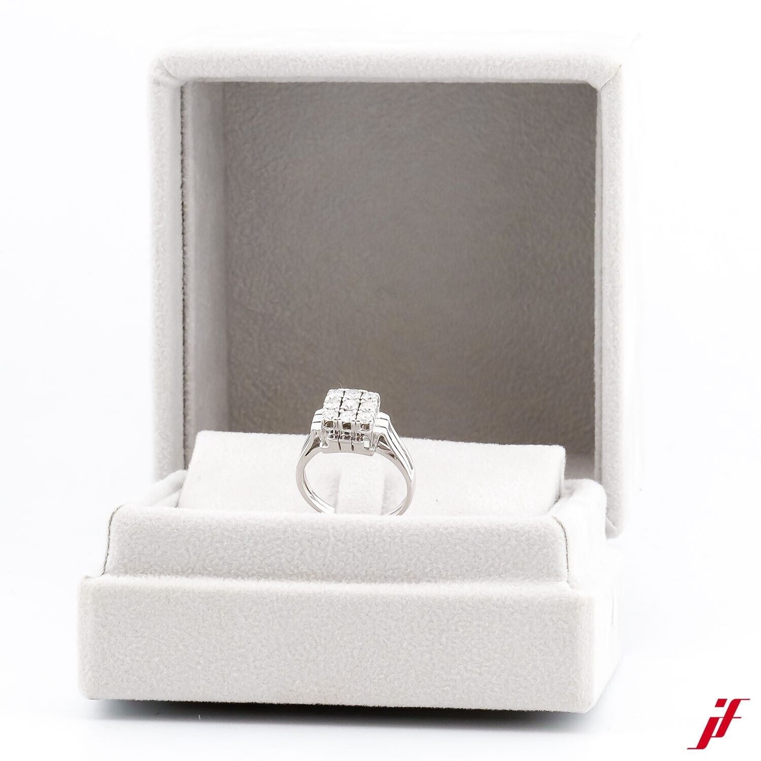 Ring 18K Weißgold 9 Diamant Brillantschliff 0,45 ct - Wert 3000€