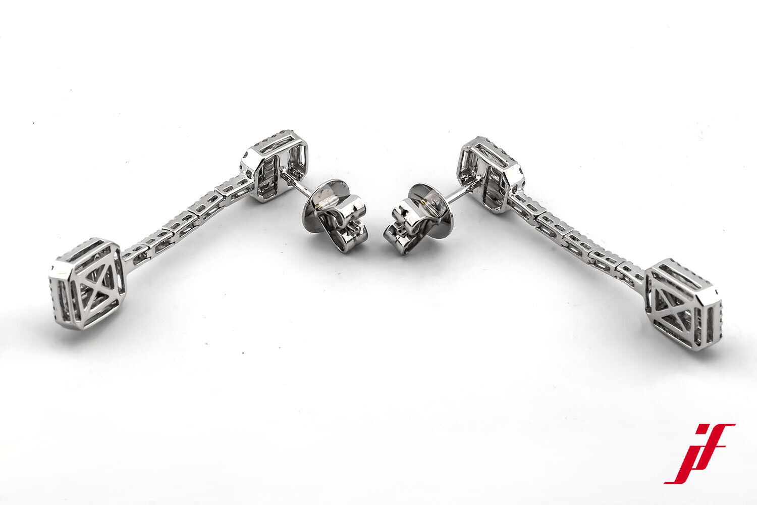 Ohrschmuck Ohrstecker lang 750/18K Weißgold Diamanten Brillanten Neuware