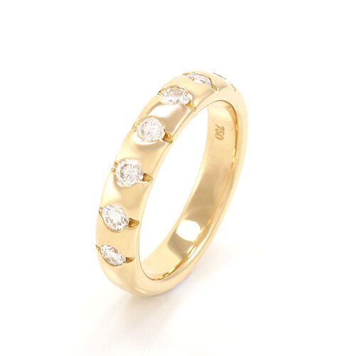 Ring mit 7 Brillanten ca.0,55 ct - TW-VSI - in 18K Gelbgold - 7,35 g