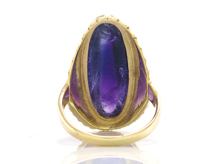 Damenring - 14K/585 Gelbgold - 1 Amethyst - 6,1 g - Gr. 51