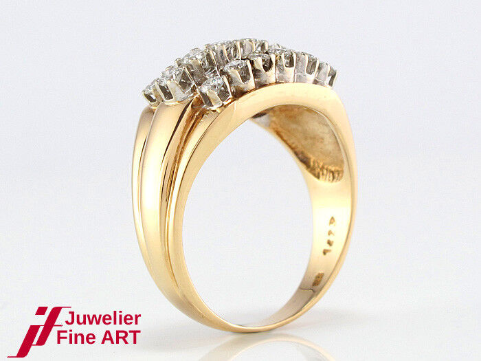 Ring in 585/14K Gelb- & Weißgold - 18 Brillanten ca. 0,80 ct TW/VSI 6,3 g Gr.58