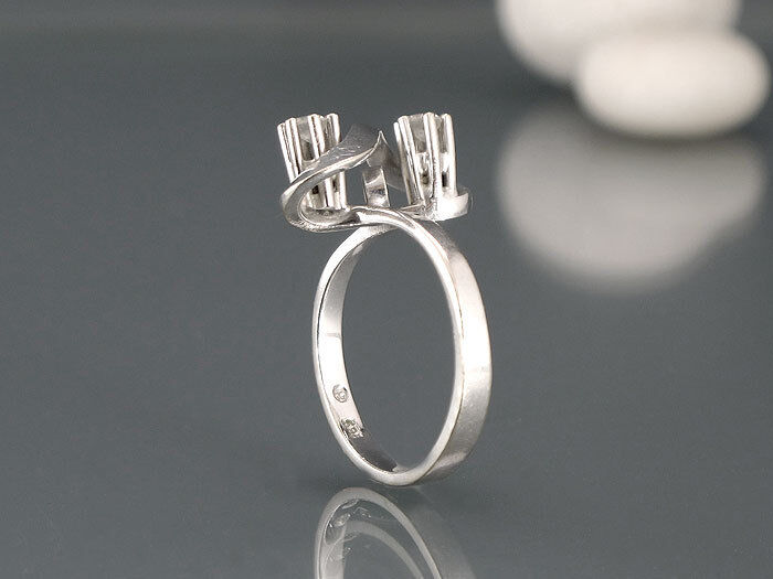 Ring Unendlichkeitszeichen 585/14K Weißgold Diamanten Brillanten Größe 55
