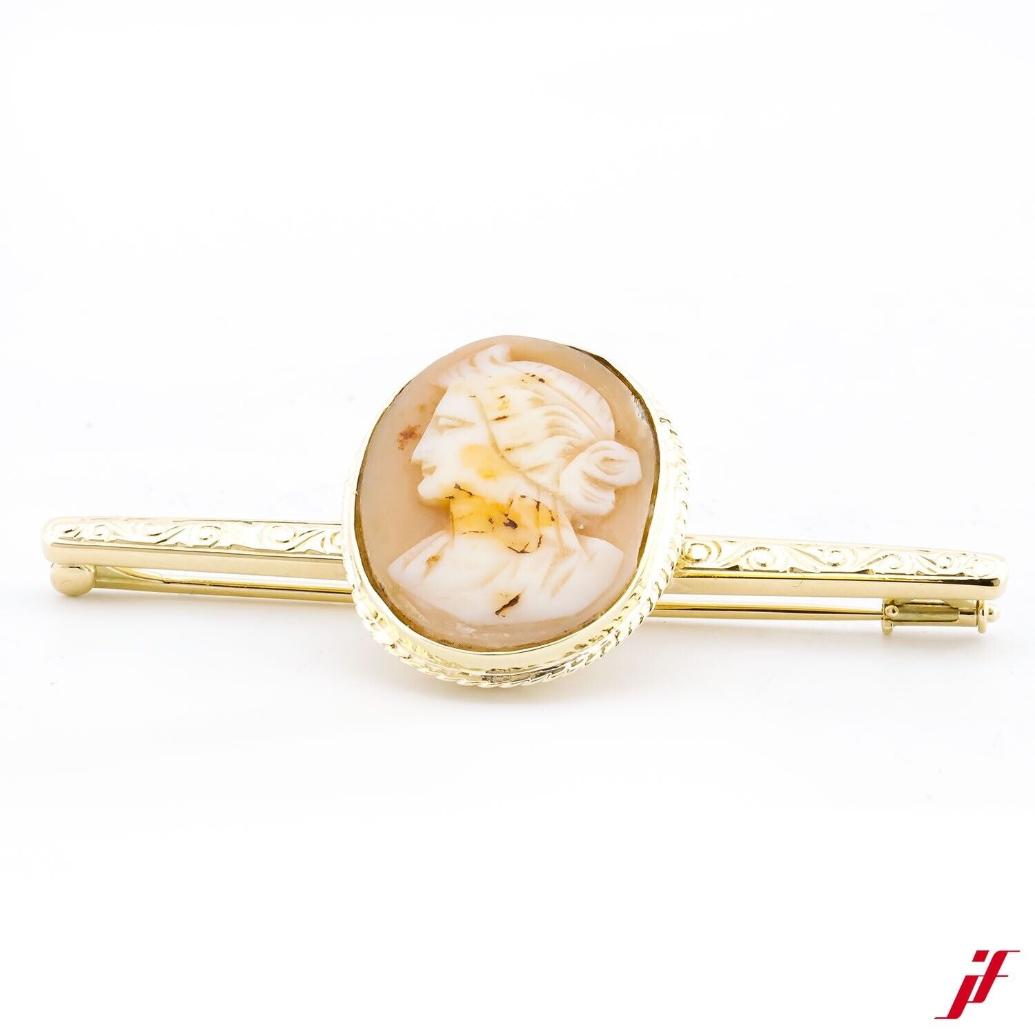 Brosche Muschelgemme 14K/585 Gelbgold - Wert 2.900€