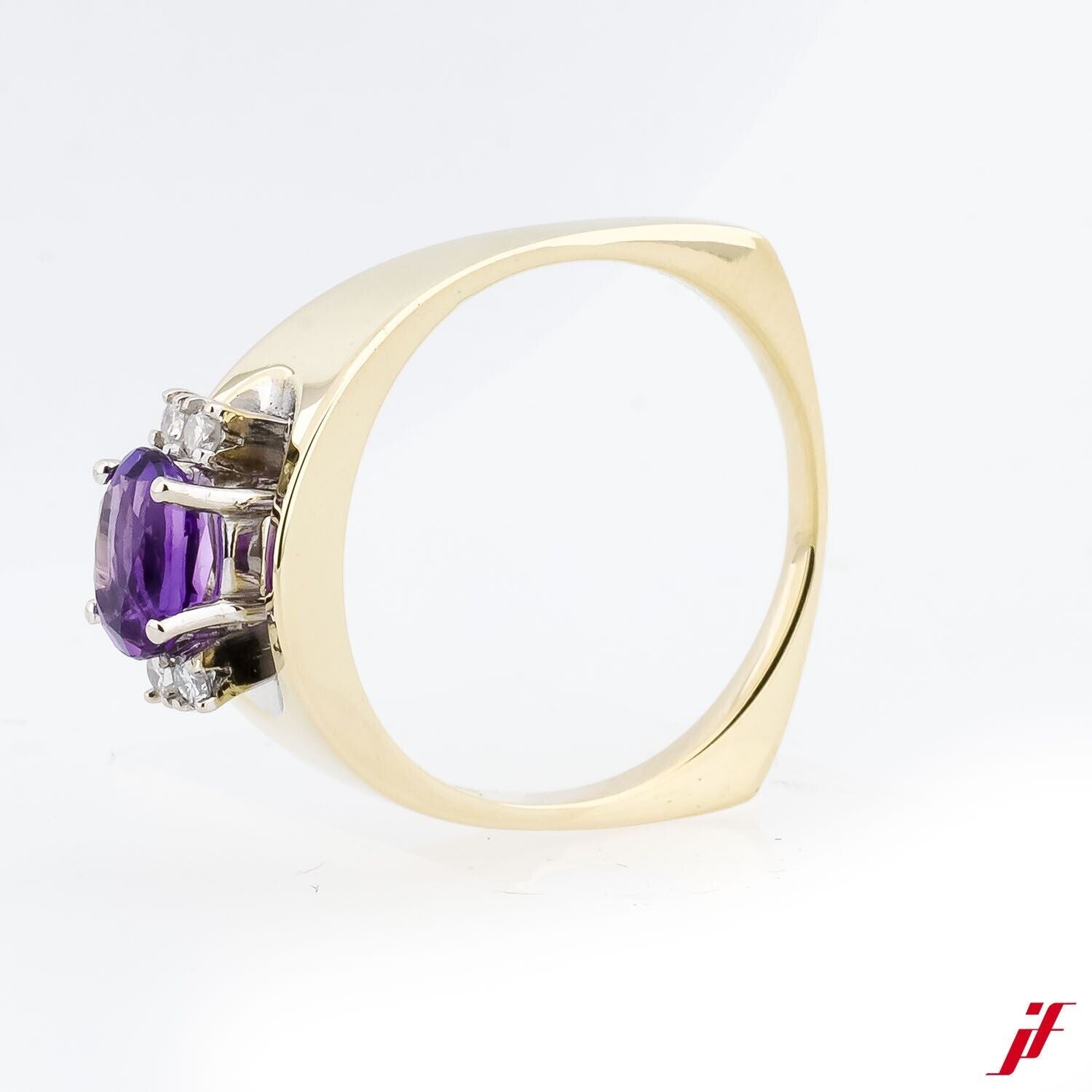 Ring 585/14K Gelbgold Amethyst 0,80ct Diamanten 0,08ct - Wert 1.800€