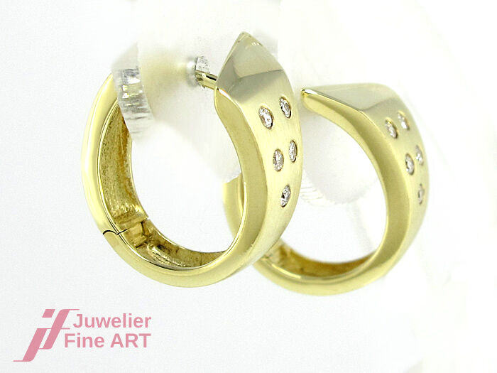 CREOLEN in 14K/585 Gelbgold - Brillantbesatz ca. 0,15 ct TW-VSI - 5,8 g (Paar)