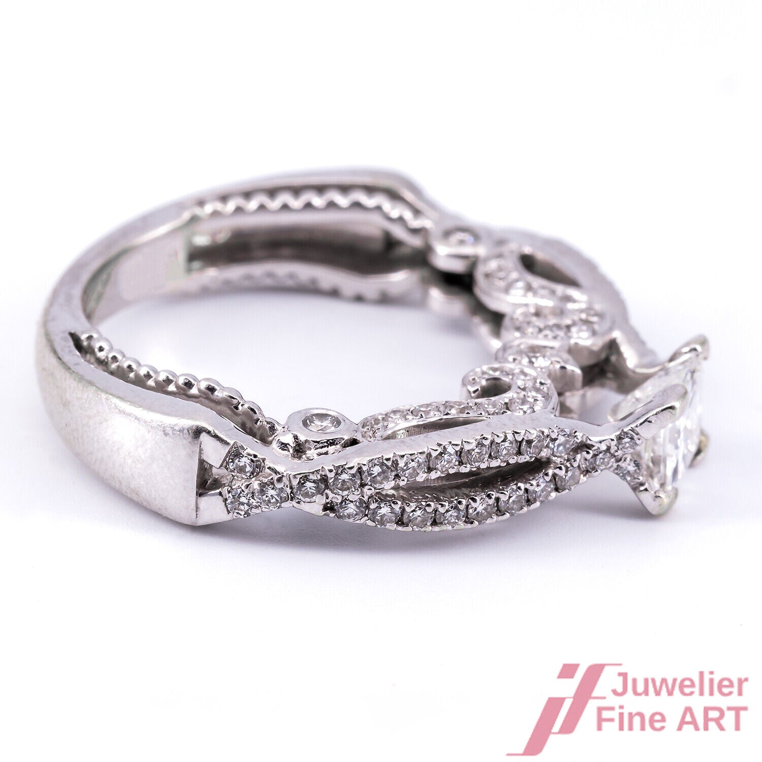 Designerring 18K/750 WG - 89 Diamanten ca. 1,07 ct - TW/VS-SI - 6,1 g - Gr. 49