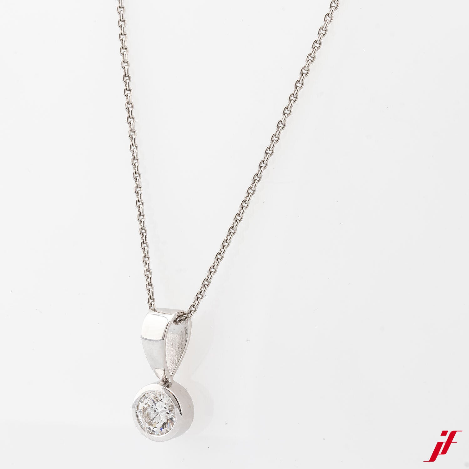 Anhänger Solitär 585/14K Weißgold Diamant Brillant ca. 0,40 ct 14,30 mm