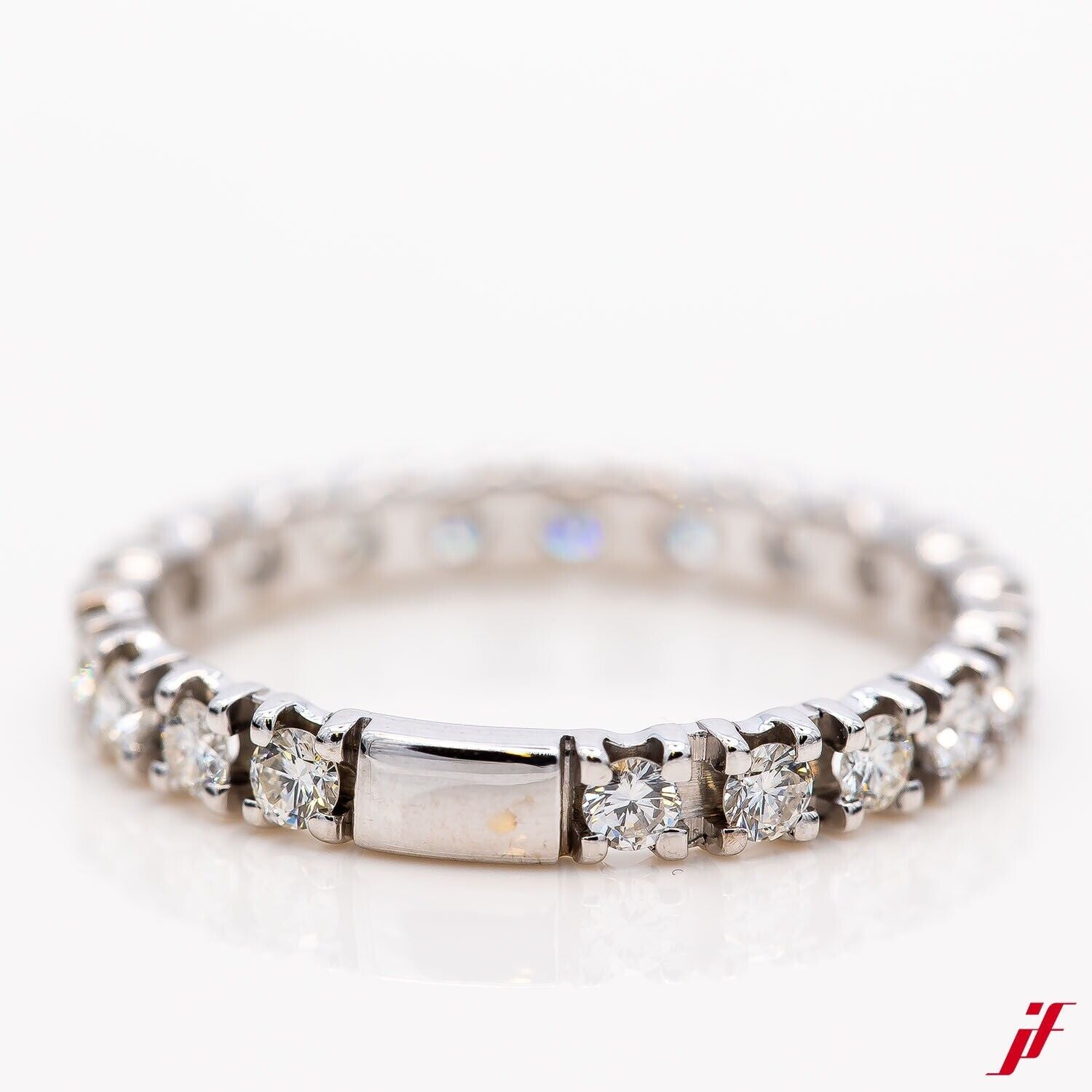 Memoire Ring 585/14K Weißgold 20 Diamanten Brillanten 1,0 ct - Wert 4.000€