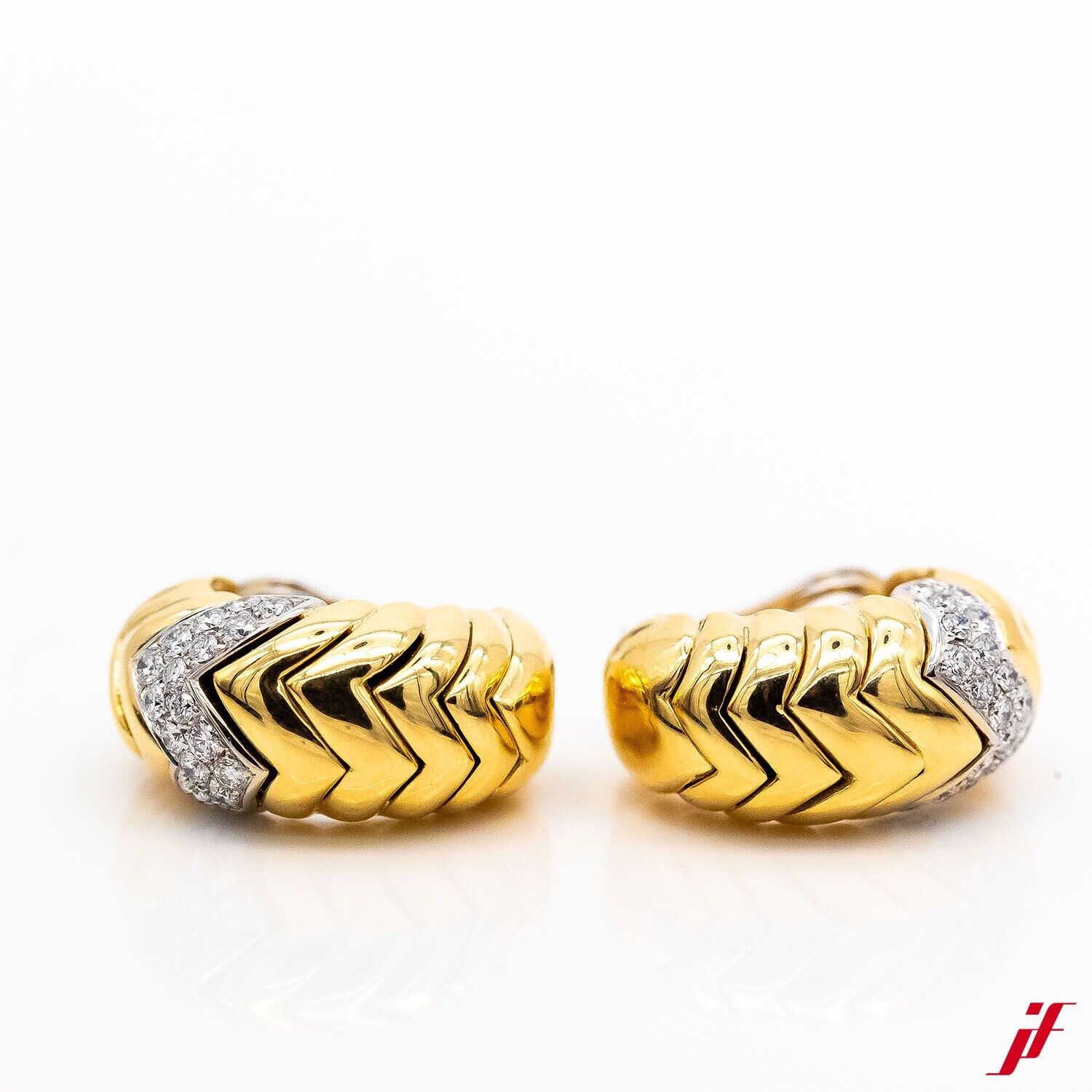 Ohrschmuck Creolen 750/18K Gelbgold 40 Brillanten 1,2ct - Wert 7.000€