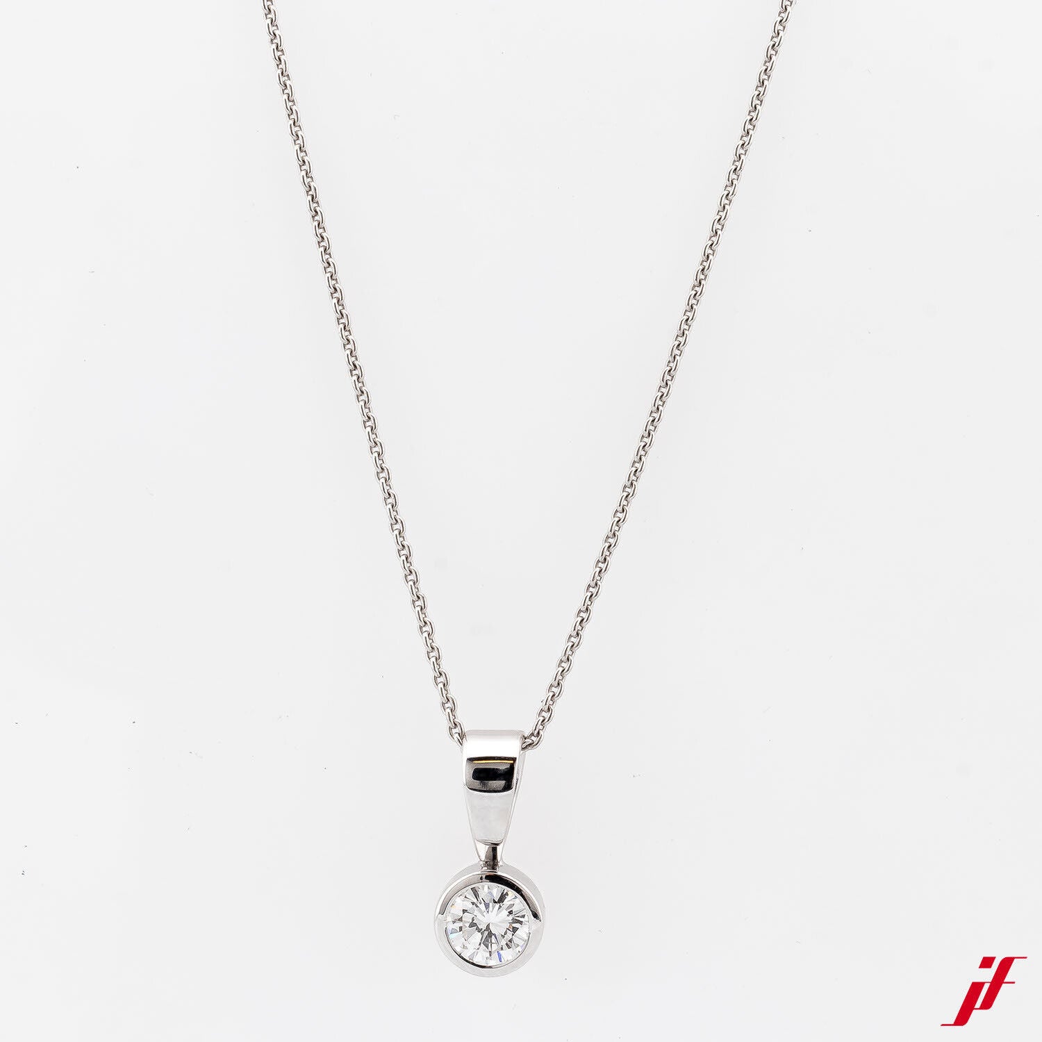 Anhänger Solitär 585/14K Weißgold Diamant Brillant ca. 0,40 ct 14,30 mm