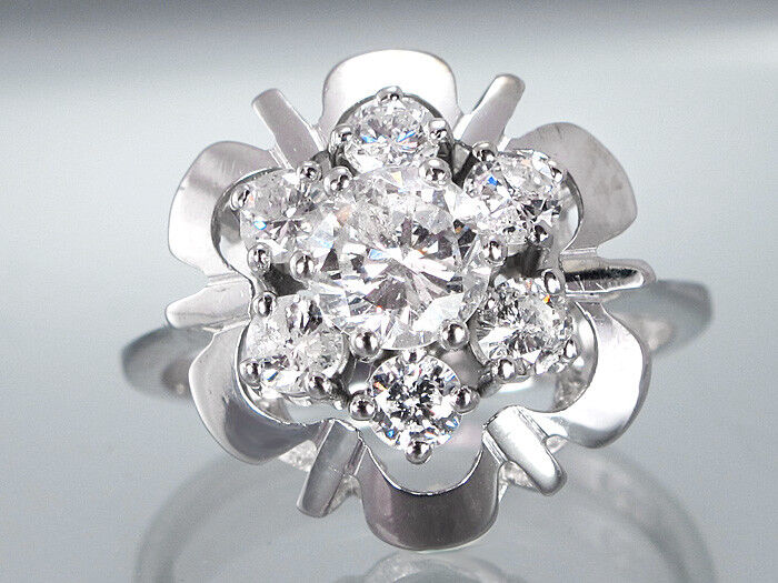 Damenring/Ring ca. 1,35 ct TW-SI Diamantbesatz - 590 Weißgold - Größe 54 - 4,6 g