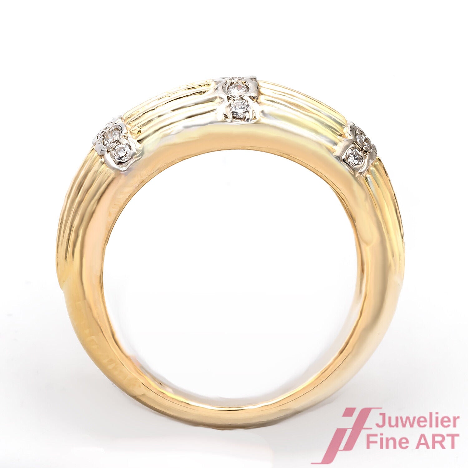 Ring 750/18K Gelbgold Weißgold Diamanten Brillanten Größe 50,0